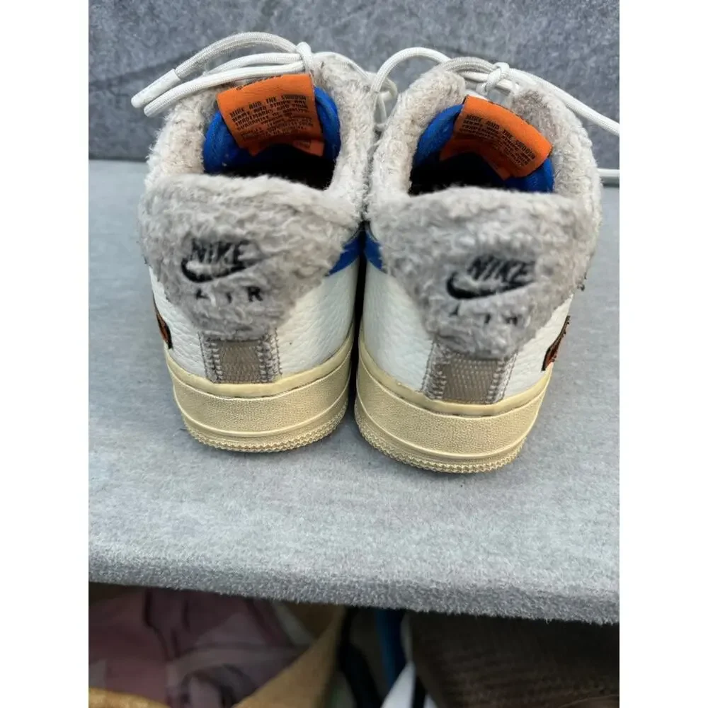 Nike Air Force 1 Shoes Womens 7.5 White 07 Sherpa Fleece Athletic Sneakers